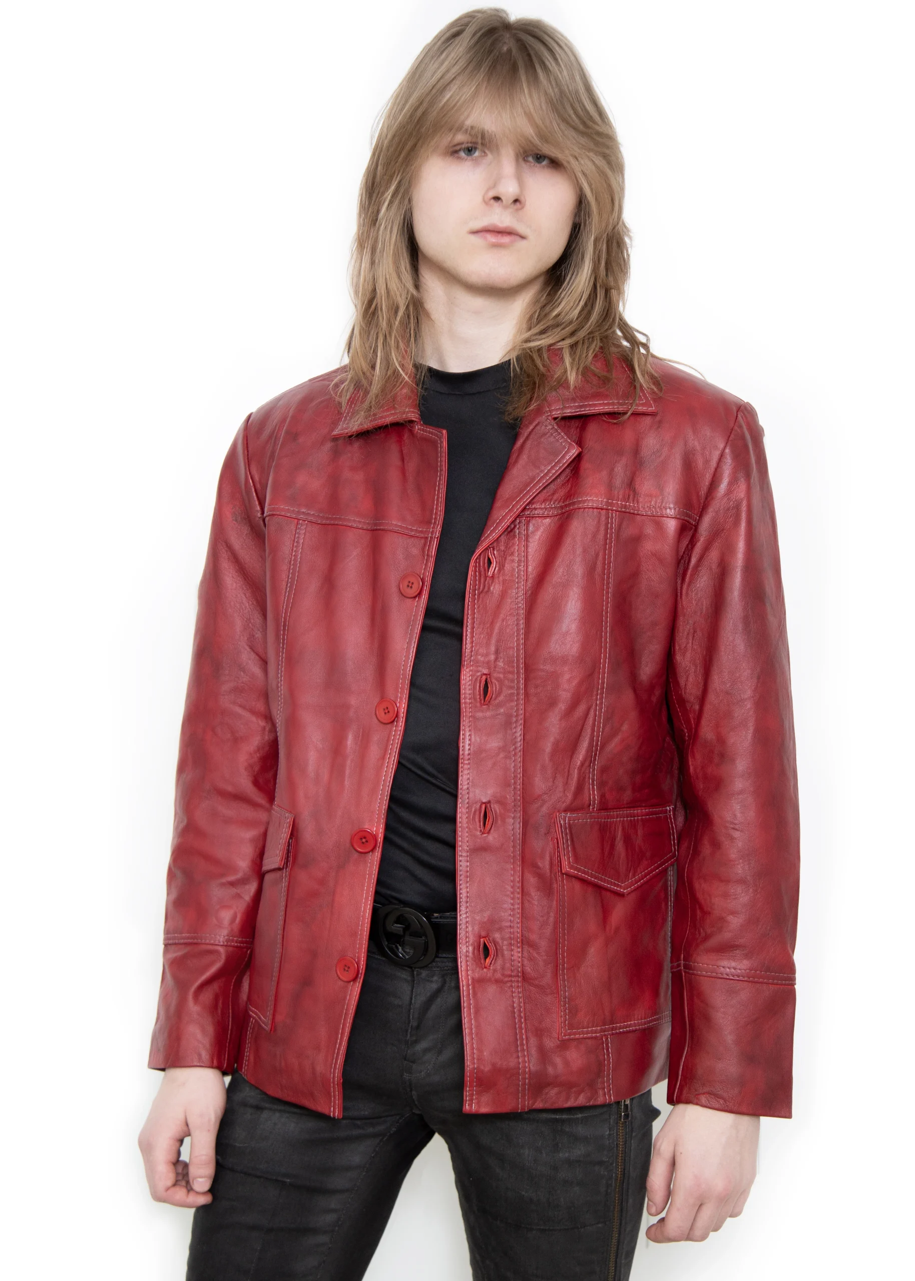 Tyler Durden Fight Club Red Leather Jacket