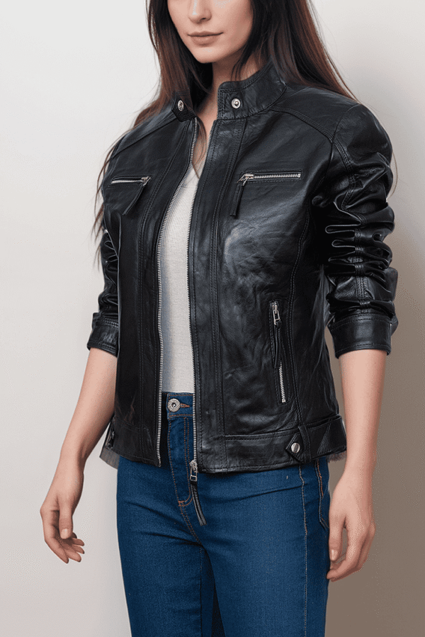 Sleek Black Leather Jacket for Effortless Style