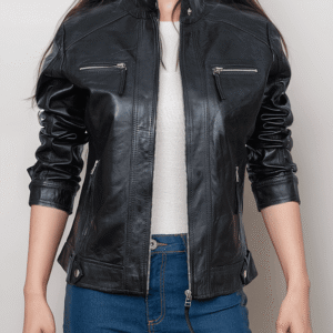 Sleek Black Leather Jacket for Effortless Style