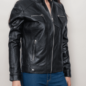 Sleek Black Leather Jacket for Effortless Style