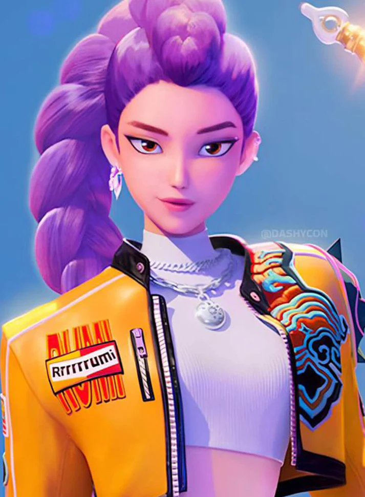 Arden Cho KPop Demon Hunters Rumi Leather Jacket Cosplay Costume