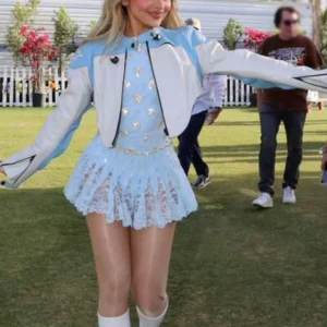 Sabrina Carpenter Coachella 2024 Cropped Leather Jacket