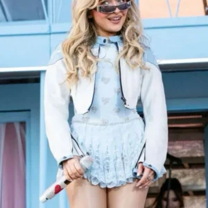 Sabrina Carpenter Coachella 2024 Cropped Leather Jacket
