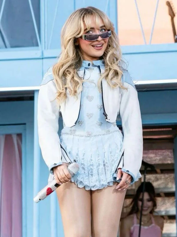 Sabrina Carpenter Coachella 2024 Cropped Leather Jacket