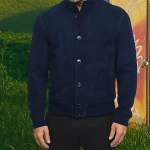 A Big Bold Beautiful Journey Colin Farrell Blue Suede Jacket