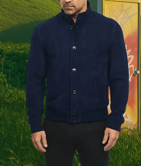 A Big Bold Beautiful Journey Colin Farrell Blue Suede Jacket