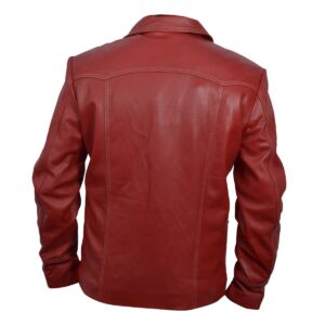 Brad Pitt Red Leather Jacket