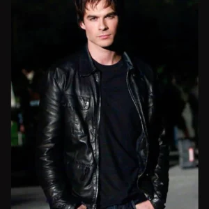 The Vampire Diaries Damon Salvatore Leather Jacket