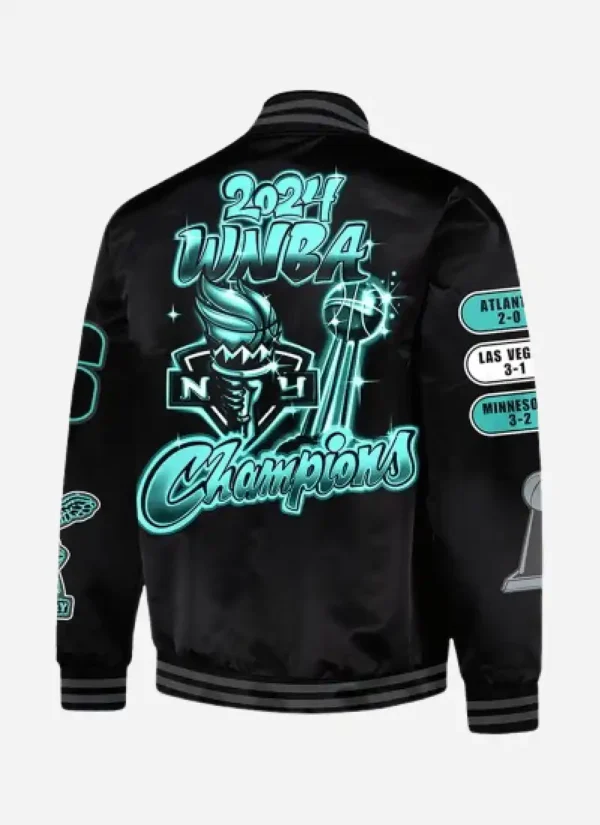 Liberty Championship Parade Sabrina Ionescu Black Varsity Jacket