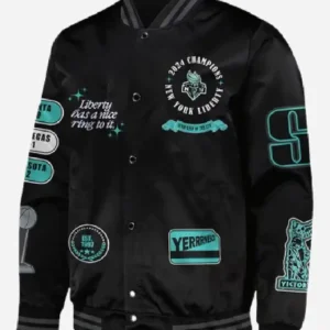 Liberty Championship Parade Sabrina Ionescu Black Varsity Jacket