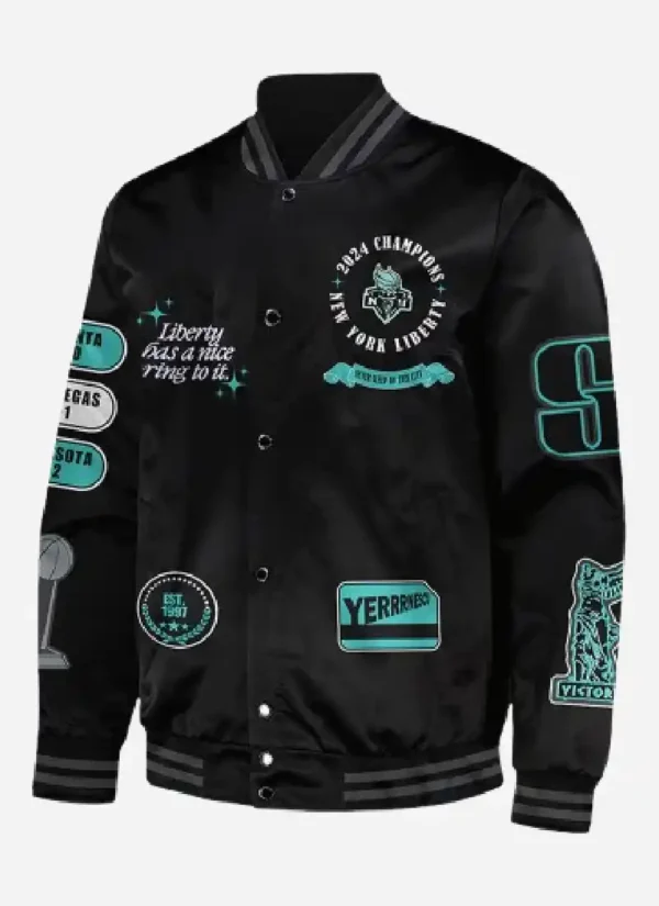 Liberty Championship Parade Sabrina Ionescu Black Varsity Jacket