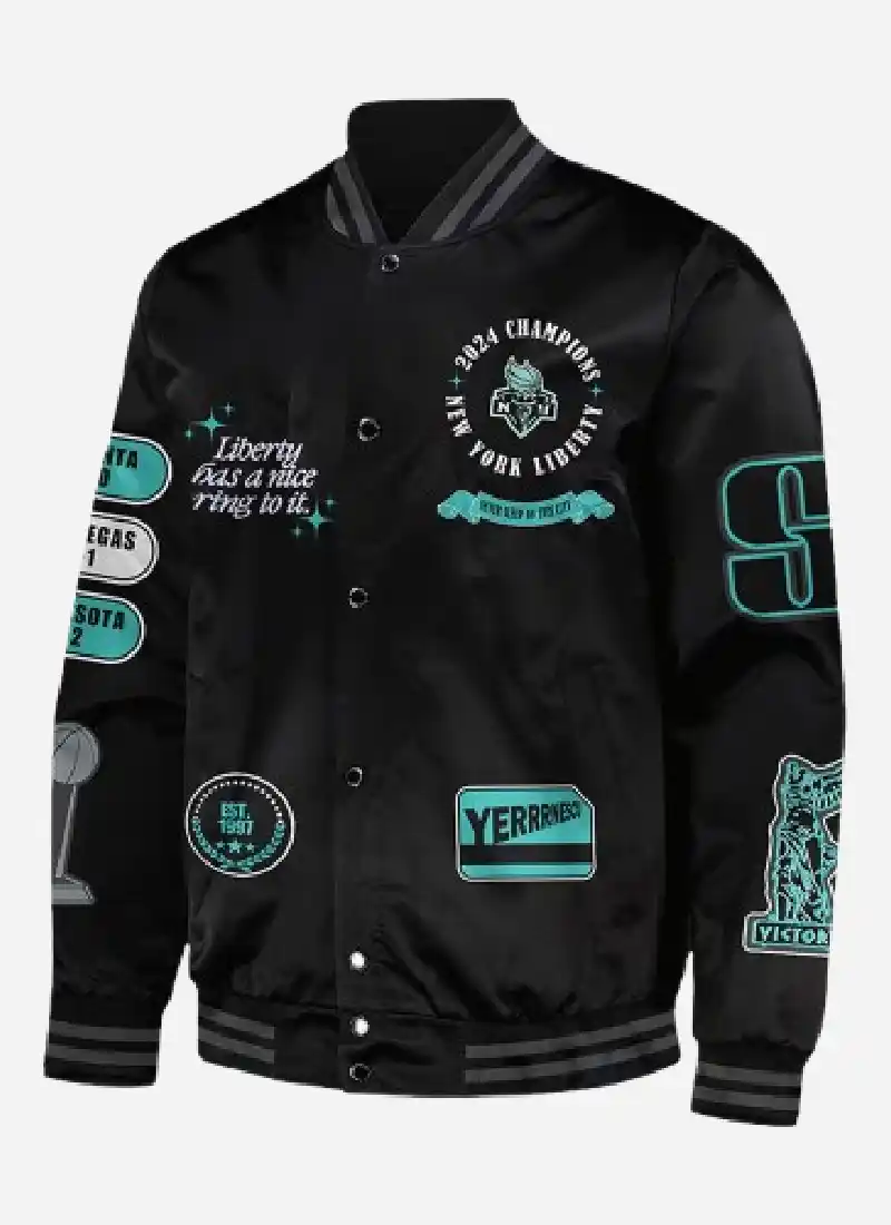 Liberty Championship Parade Sabrina Ionescu Black Varsity Jacket