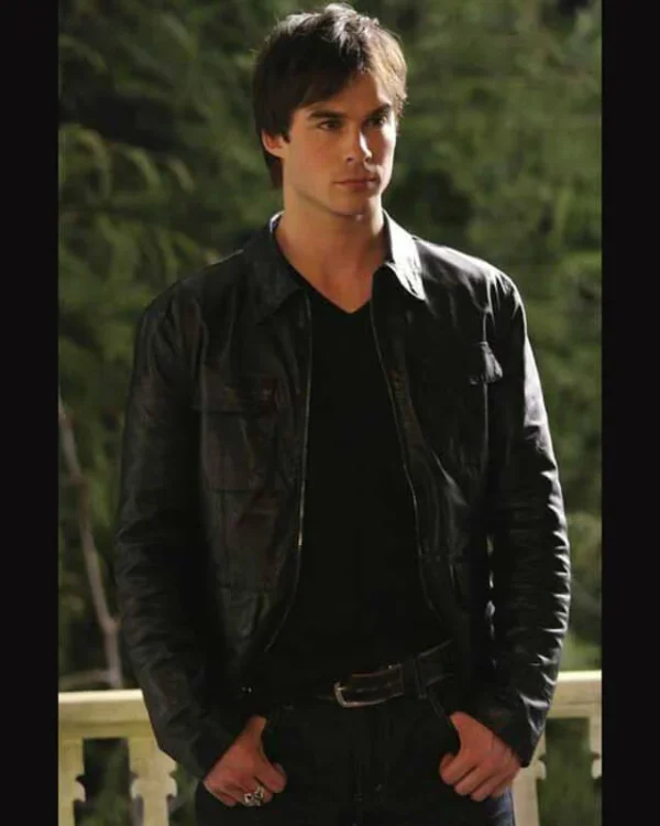 The Vampire Diaries Damon Salvatore Leather Jacket