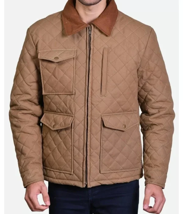 Yellowstone John Dutton Cowboy Brown Quilted Kevin Costner Jacket