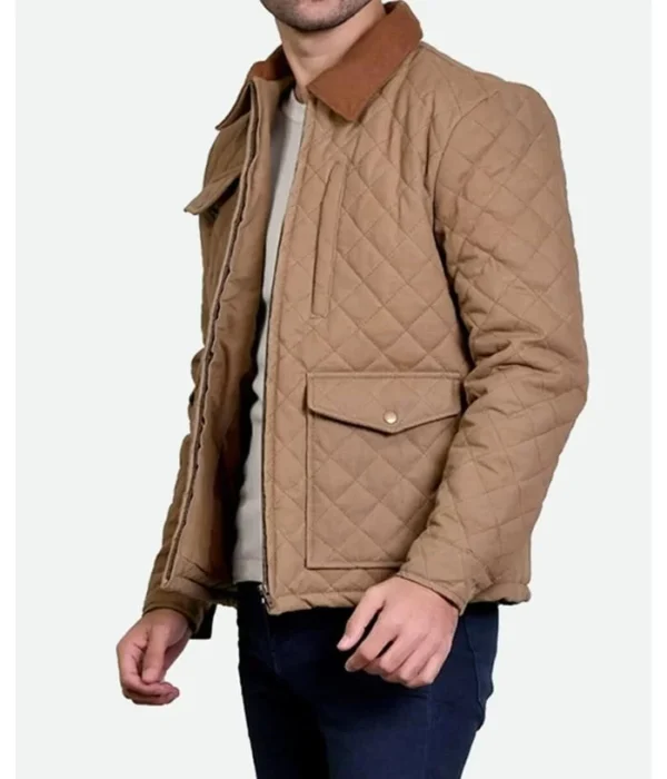 Yellowstone John Dutton Cowboy Brown Quilted Kevin Costner Jacket