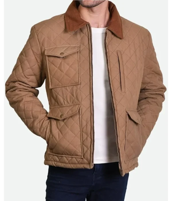 Yellowstone John Dutton Cowboy Brown Quilted Kevin Costner Jacket