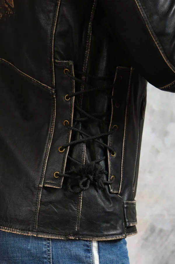 Men's Black Leather Motorcycle Jacket