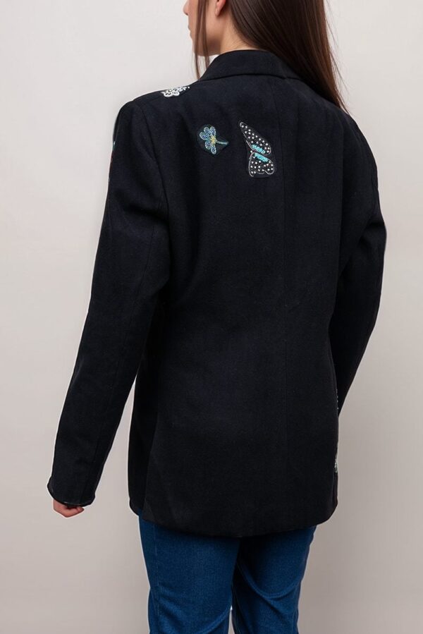 The View Joy Behar Black Butterfly Embellished Blazer