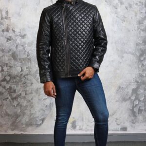 Men’s Diamond Quilted Leather Jacket