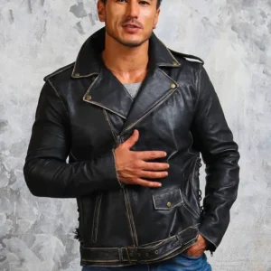 Men’s Black Leather Motorcycle Jacket