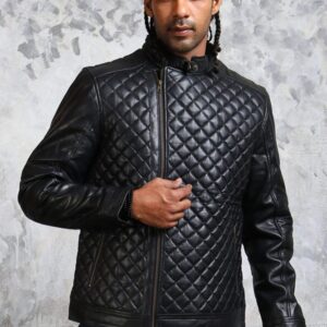 Men’s Diamond Quilted Leather Jacket