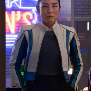 Tron Ares Greta Lee Cafe Racer Jacket