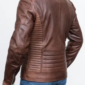 Men Vintage Distressed Leather Jacket