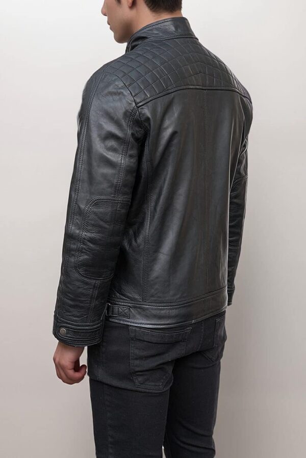 Louvre Black Quilted Leather Jacket