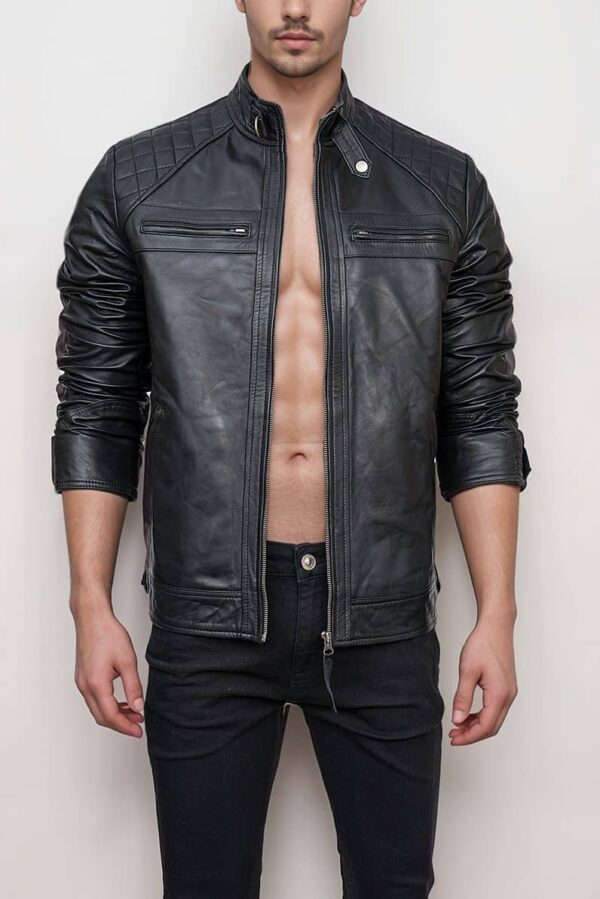 Louvre Black Quilted Leather Jacket