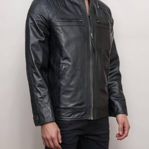 Louvre Black Quilted Leather Jacket