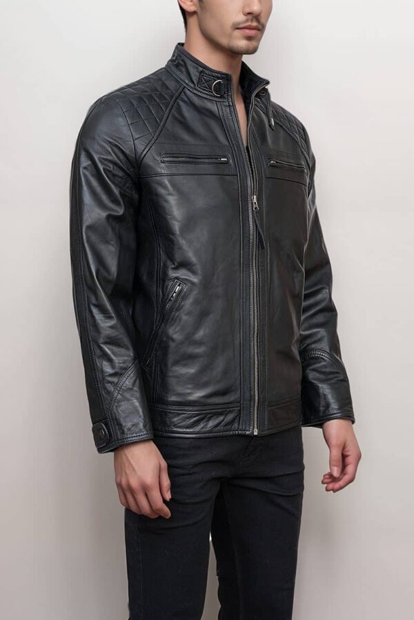Louvre Black Quilted Leather Jacket