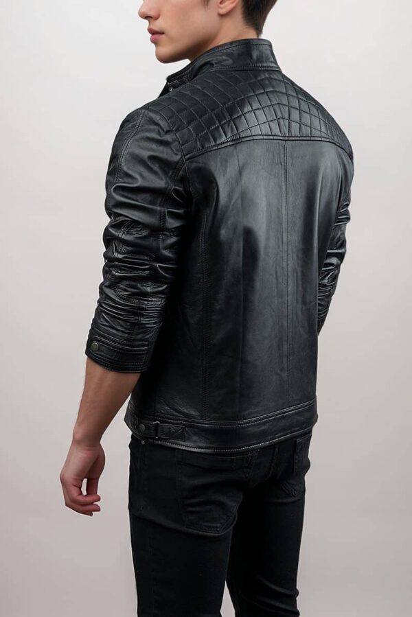 Louvre Black Quilted Leather Jacket
