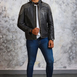 Skull and Crossbones Leather Motorcycle Jacket