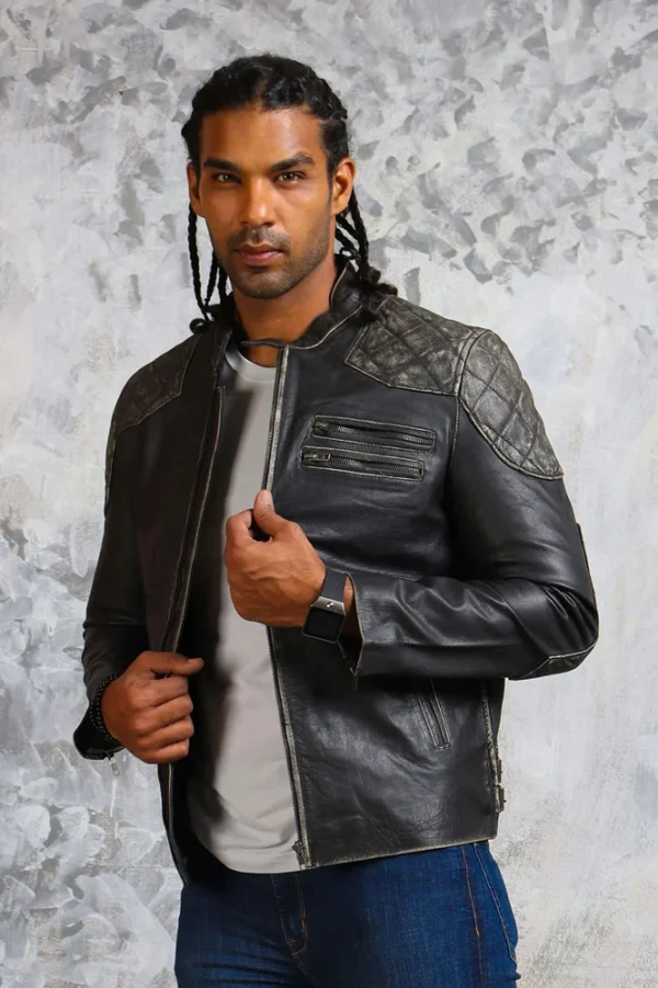 Skull and Crossbones Leather Motorcycle Jacket