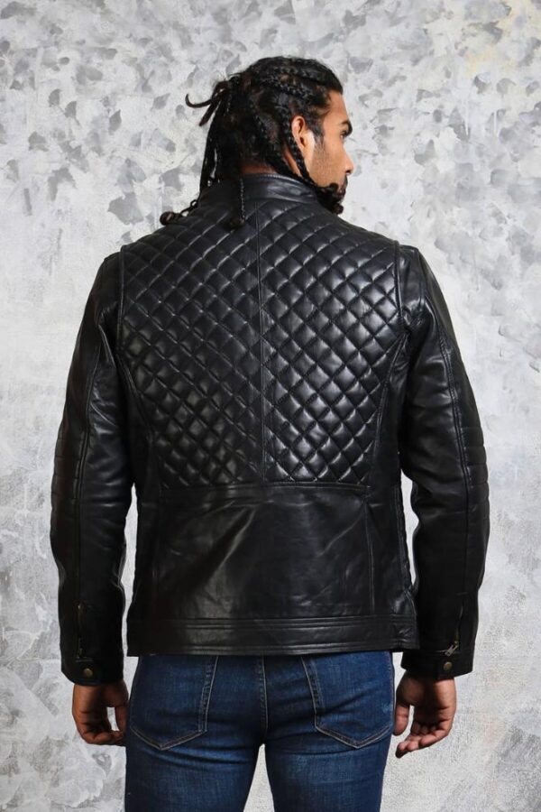 Men's Diamond Quilted Leather Jacket