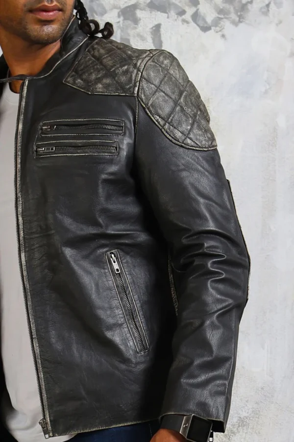 Skull and Crossbones Leather Motorcycle Jacket