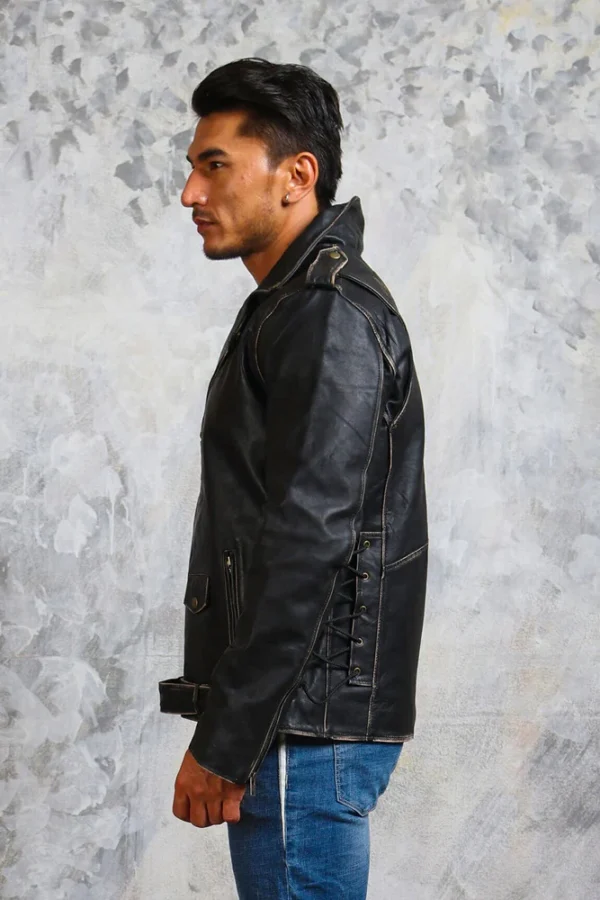 Men's Black Leather Motorcycle Jacket