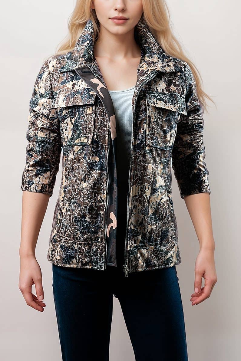 Rousseau Camouflage Wool Blend Jacket For Women’s