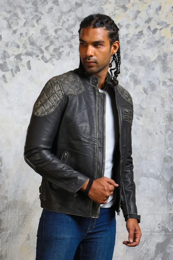 Skull and Crossbones Leather Motorcycle Jacket