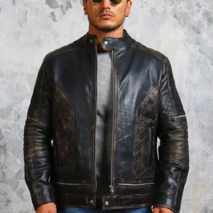 Men’s Biker Skull Leather Jacket