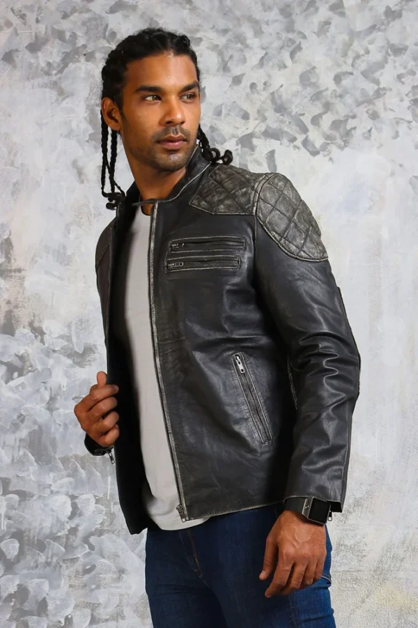 Skull and Crossbones Leather Motorcycle Jacket