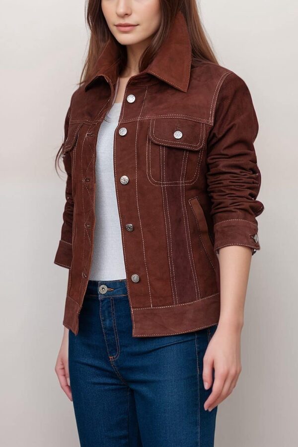 Top-Rated Brown Suede Leather Jacket for Women’s