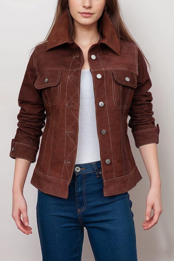 Top-Rated Brown Suede Leather Jacket for Women’s