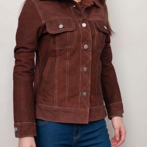 Top-Rated Brown Suede Leather Jacket for Women’s