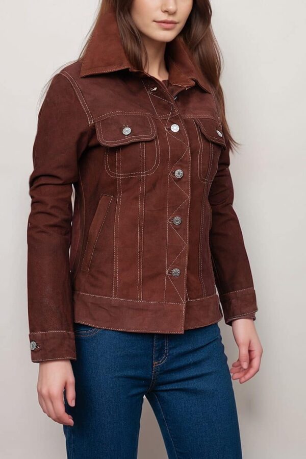Top-Rated Brown Suede Leather Jacket for Women’s