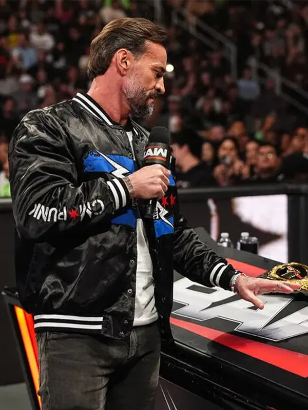 CM Punk Chicago Made Black Bomber Jacket