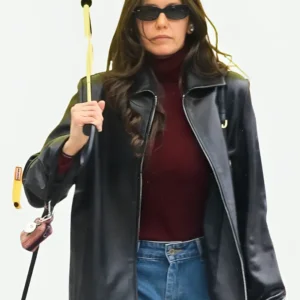 NYC 2026 Nina Dobrev Leather Jacket