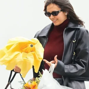 NYC 2026 Nina Dobrev Leather Jacket