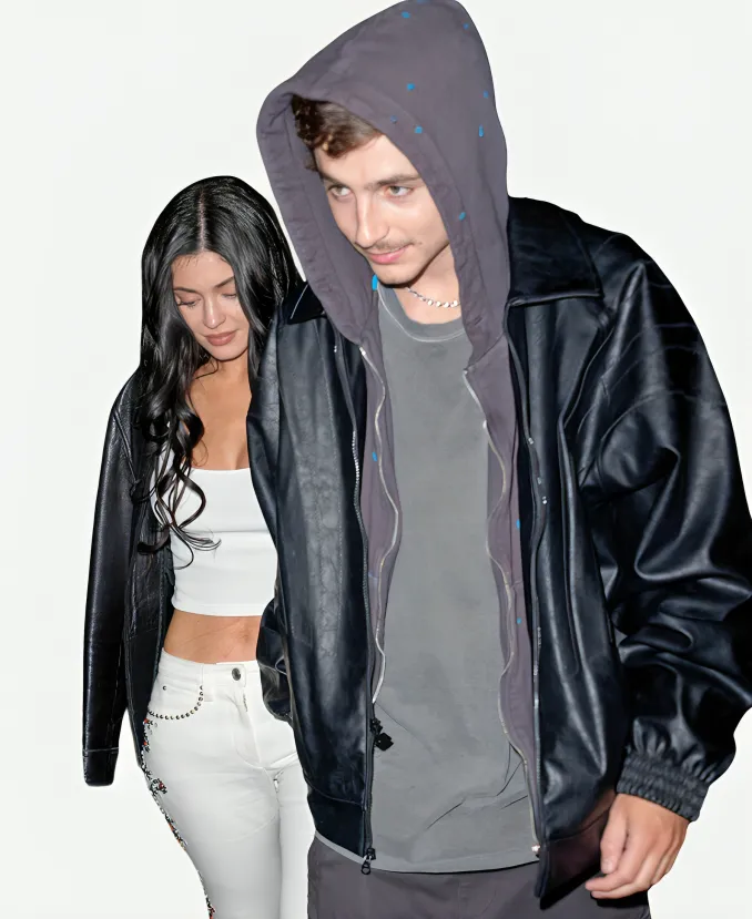 Timothee Chalamet Knicks vs Hawks Game 5 Black Jacket