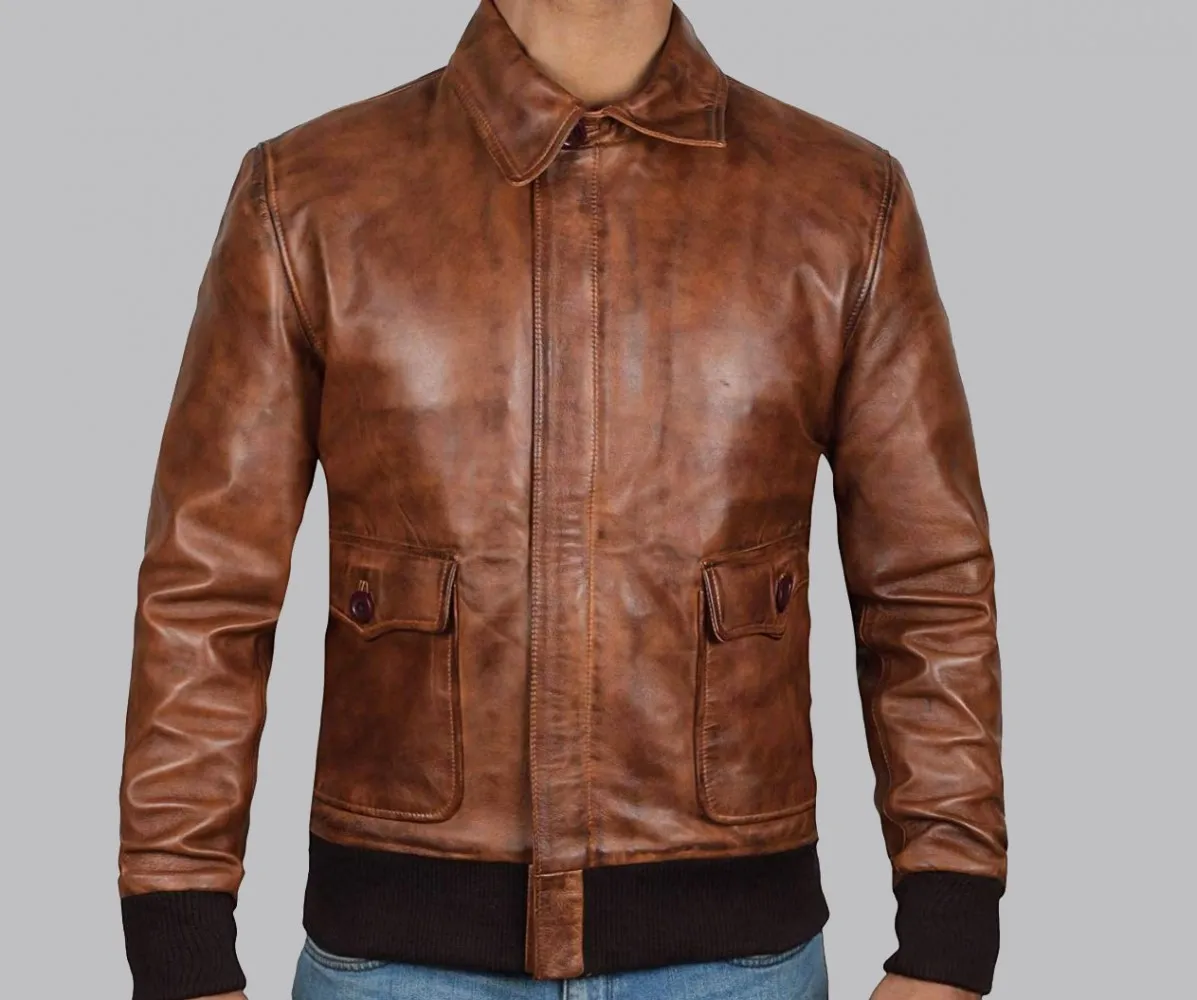 Ernest Brown Bomber Leather Jacket - Image 2